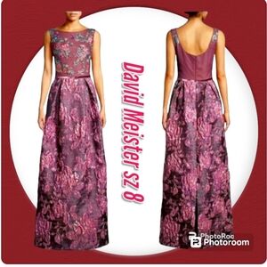NWT David Meister Floral Maxi Dress Sz 8